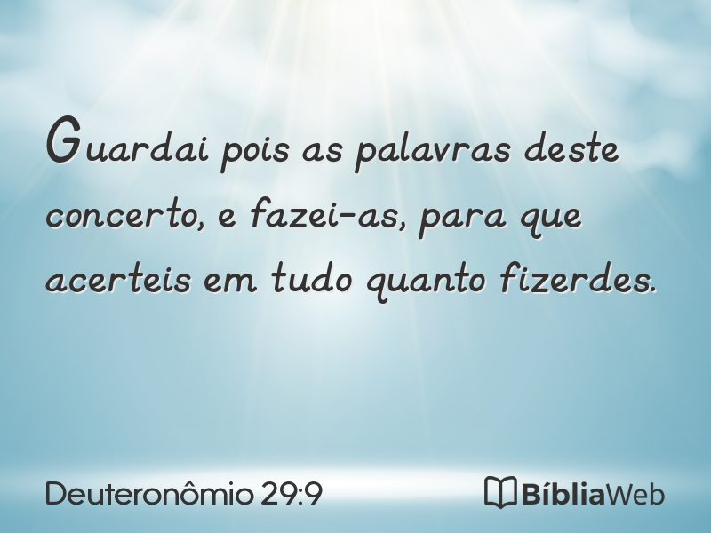 Deuteronômio 29:9 em imagem para compartilhar