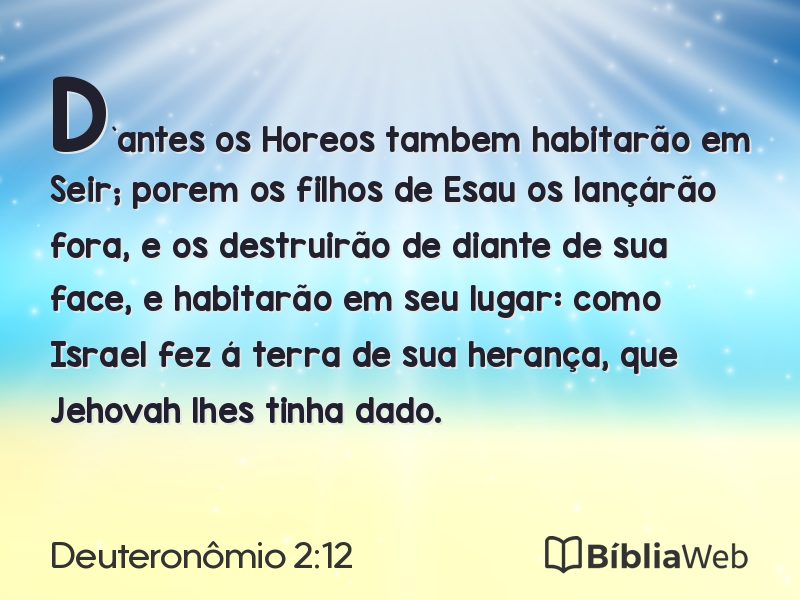 Deuteronômio 2:12 em imagem para compartilhar