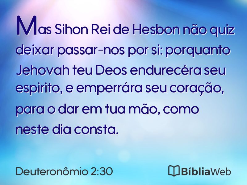 Deuteronômio 2:30 em imagem para compartilhar