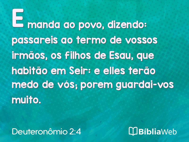 Deuteronômio 2:4 em imagem para compartilhar