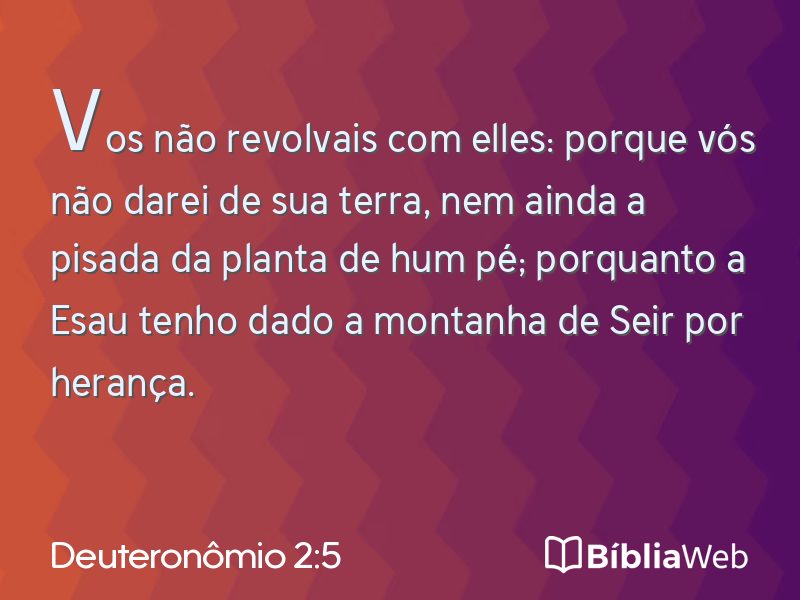 Deuteronômio 2:5 em imagem para compartilhar
