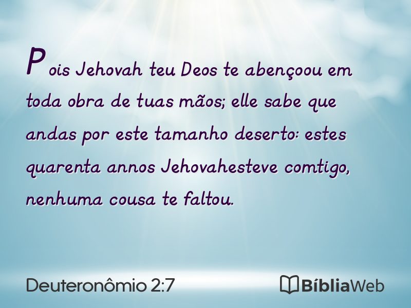 Deuteronômio 2:7 em imagem para compartilhar