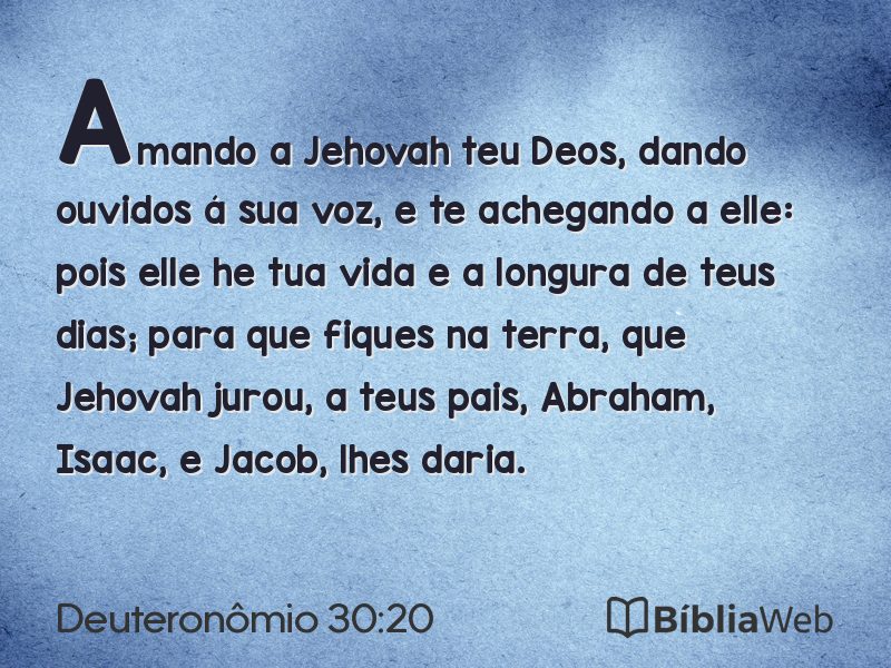 Deuteronômio 30:20 em imagem para compartilhar