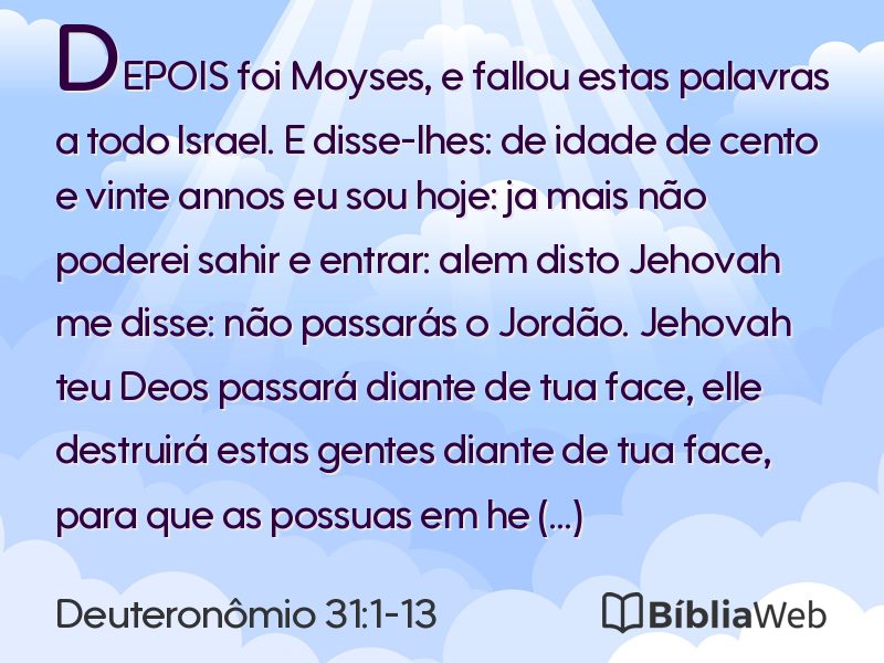 Deuteronômio 31:1-13 em imagem para compartilhar