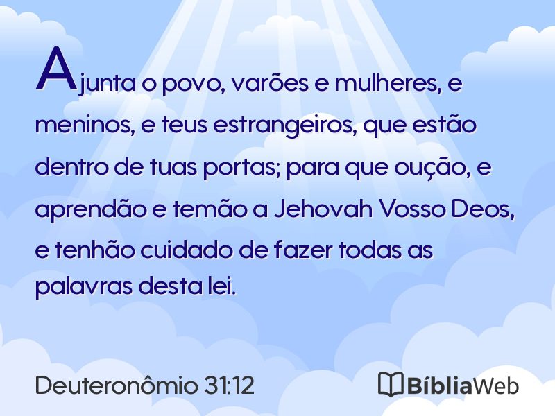Deuteronômio 31:12 em imagem para compartilhar