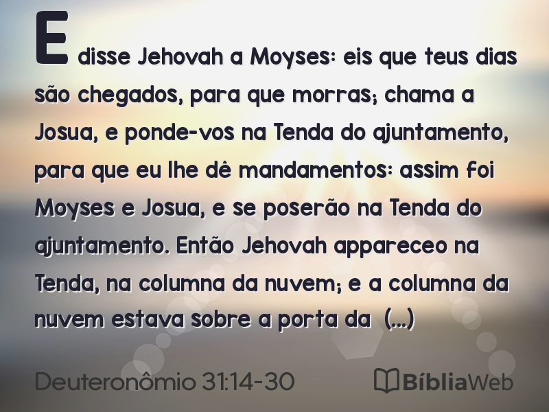 Deuteronômio 31:14-30 em imagem para compartilhar