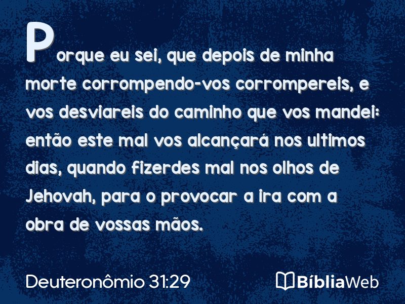 Deuteronômio 31:29 em imagem para compartilhar