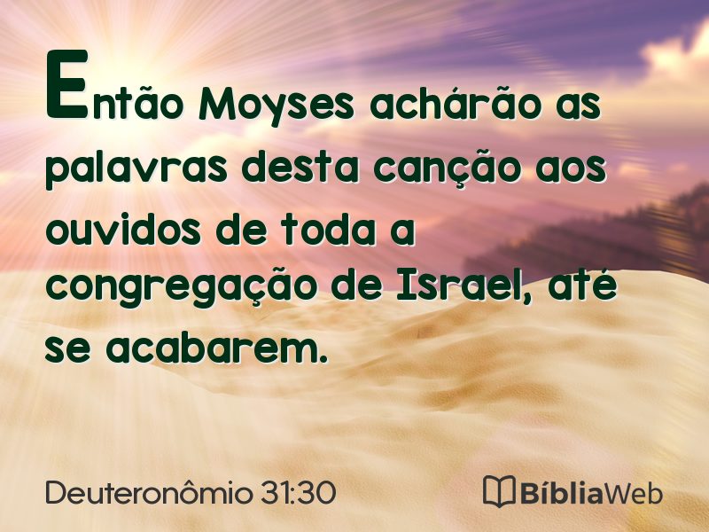 Deuteronômio 31:30 em imagem para compartilhar