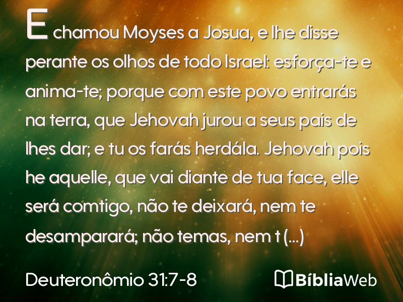 Deuteronômio 31:7-8 em imagem para compartilhar