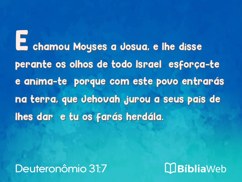 Deuteronômio 31:7 em imagem para compartilhar