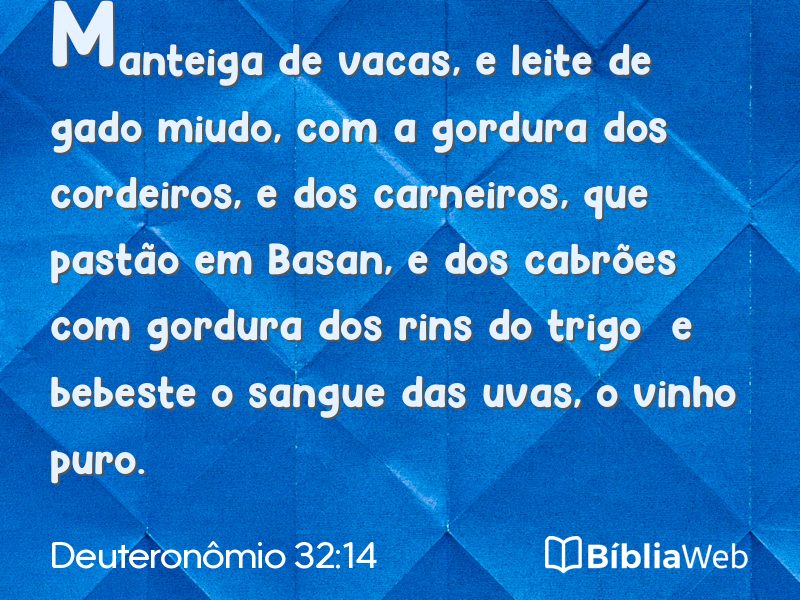Deuteronômio 32:14 em imagem para compartilhar