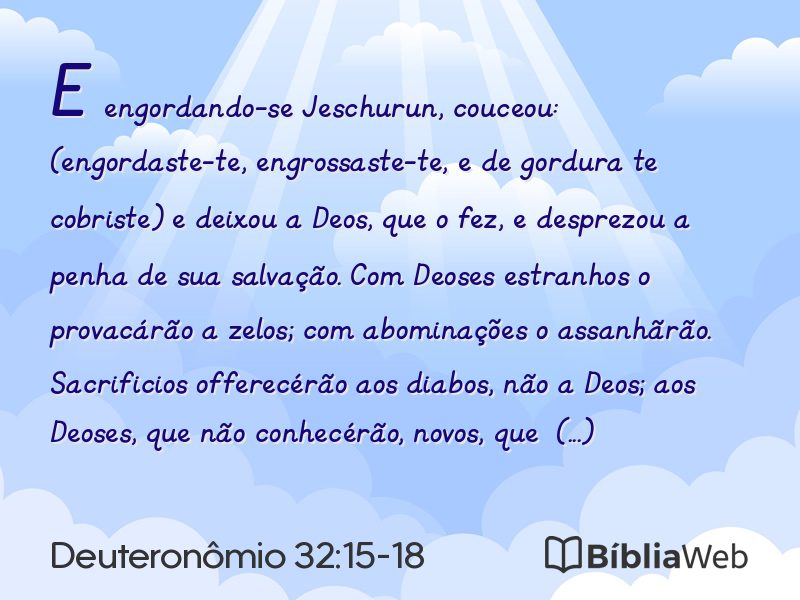 Deuteronômio 32:15-18 em imagem para compartilhar