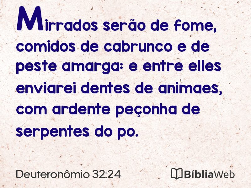 Deuteronômio 32:24 em imagem para compartilhar