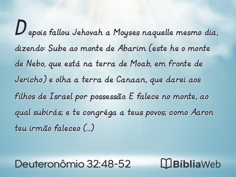 Deuteronômio 32:48-52 em imagem para compartilhar