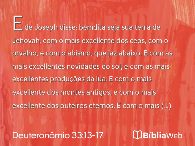 Deuteronômio 33:13-17 em imagem para compartilhar