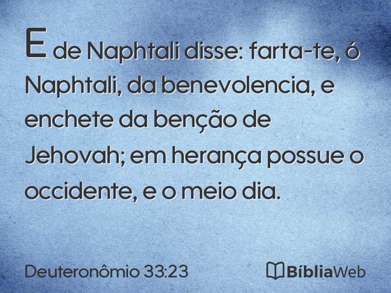 Deuteronômio 33:23 em imagem para compartilhar