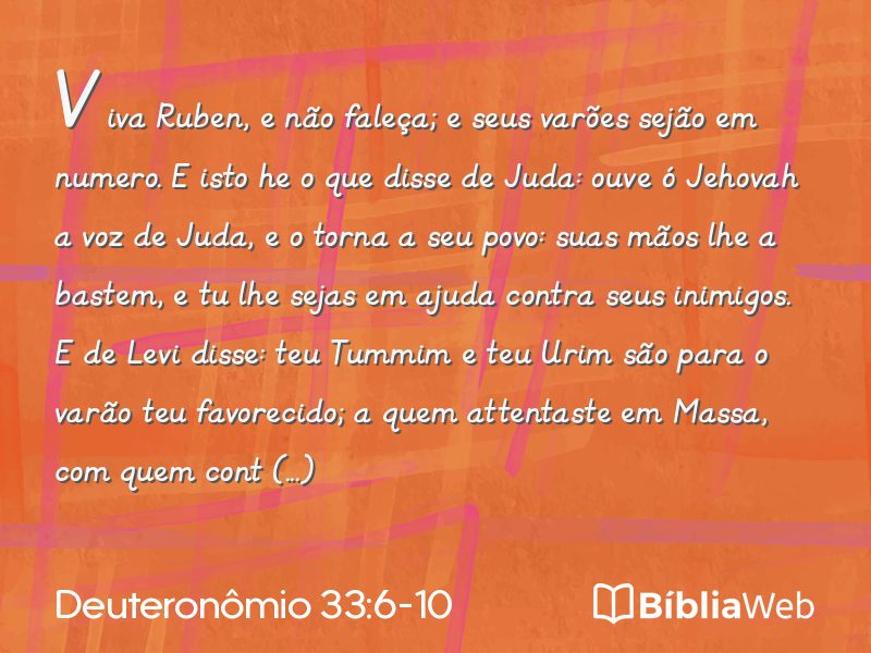 Deuteronômio 33:6-10 em imagem para compartilhar