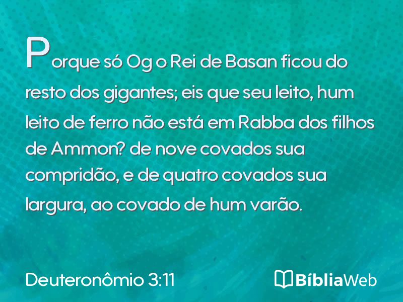 Deuteronômio 3:11 em imagem para compartilhar