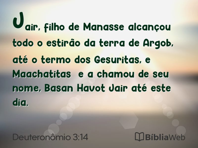 Deuteronômio 3:14 em imagem para compartilhar
