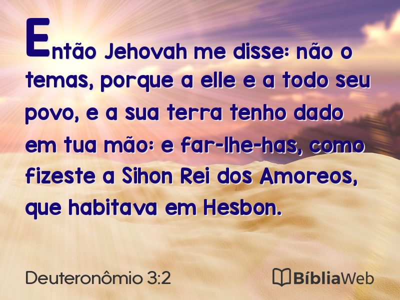 Deuteronômio 3:2 em imagem para compartilhar