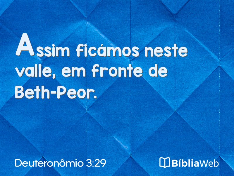Deuteronômio 3:29 em imagem para compartilhar