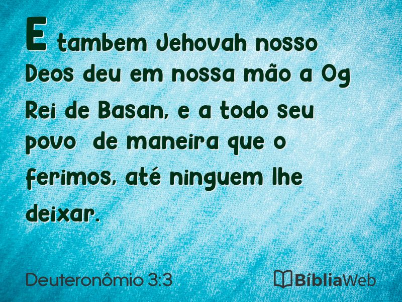 Deuteronômio 3:3 em imagem para compartilhar