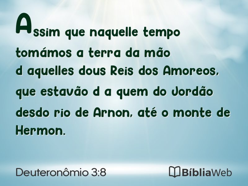 Deuteronômio 3:8 em imagem para compartilhar