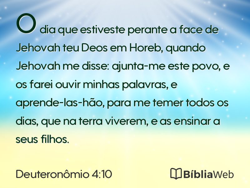 Deuteronômio 4:10 em imagem para compartilhar