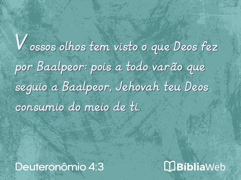 Deuteronômio 4:3 em imagem para compartilhar
