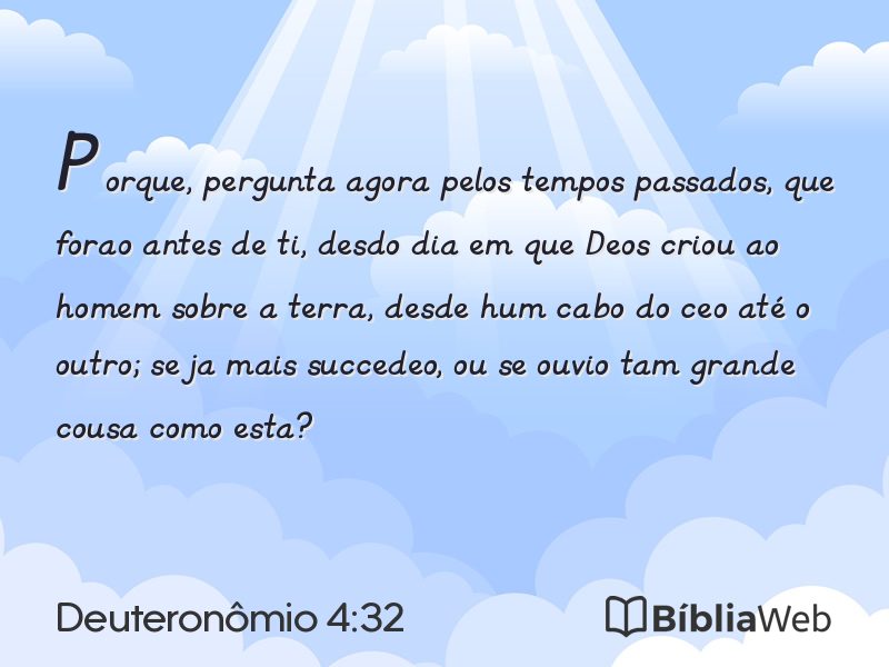 Deuteronômio 4:32 em imagem para compartilhar