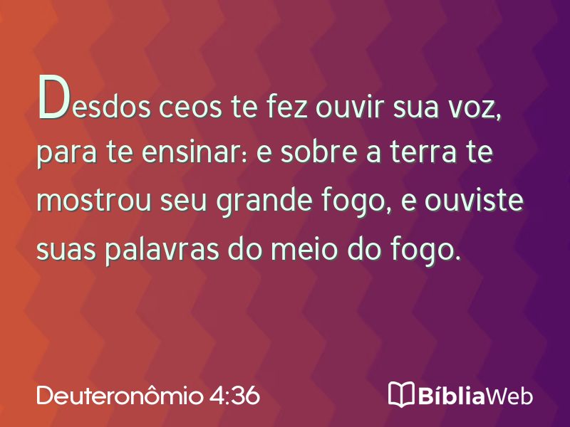 Deuteronômio 4:36 em imagem para compartilhar