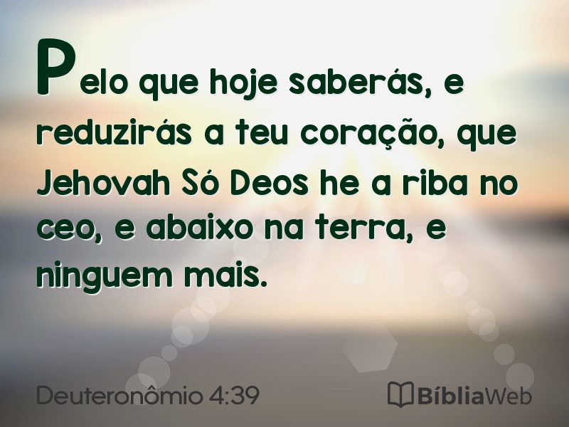 Deuteronômio 4:39 em imagem para compartilhar