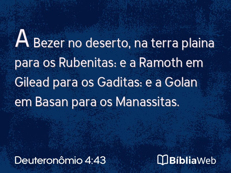 Deuteronômio 4:43 em imagem para compartilhar
