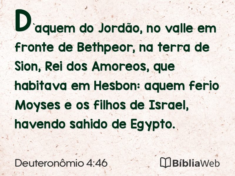 Deuteronômio 4:46 em imagem para compartilhar