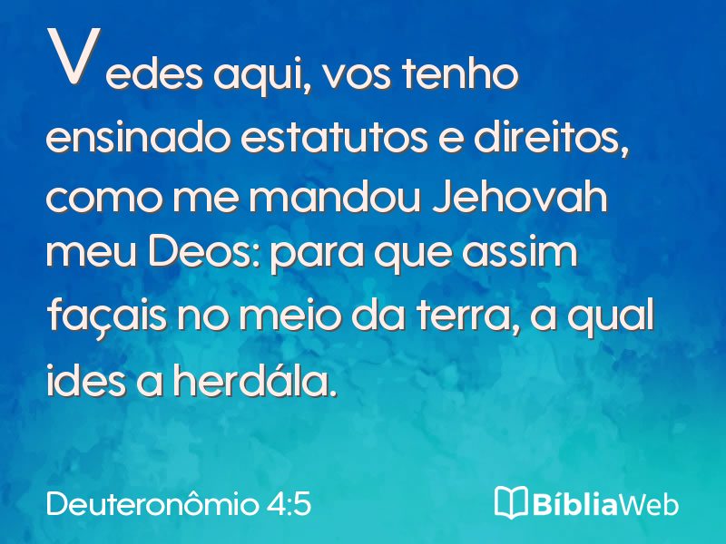 Deuteronômio 4:5 em imagem para compartilhar