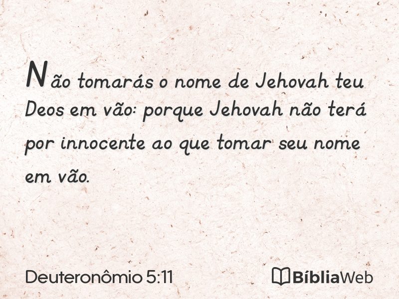 Deuteronômio 5:11 em imagem para compartilhar