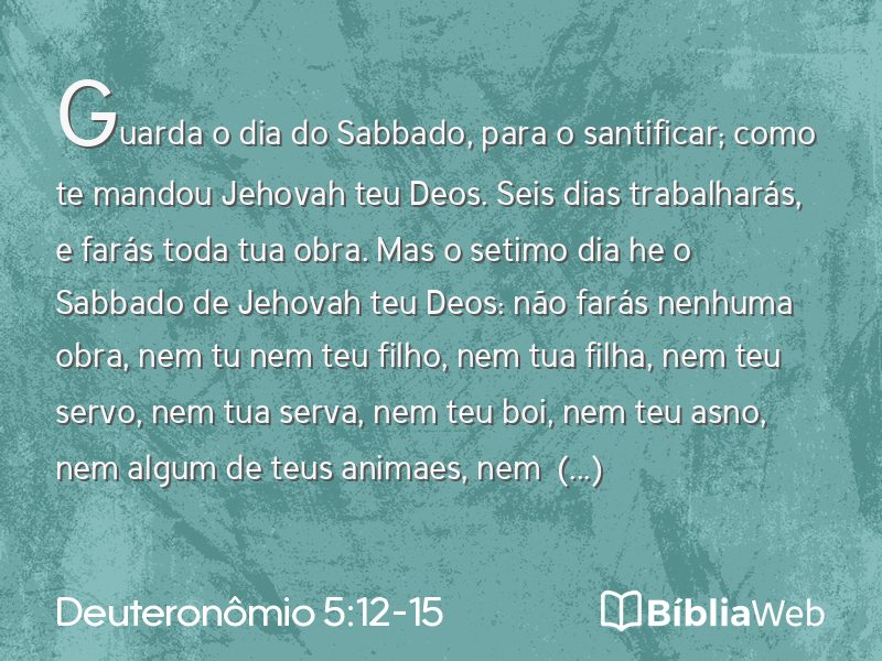 Deuteronômio 5:12-15 em imagem para compartilhar