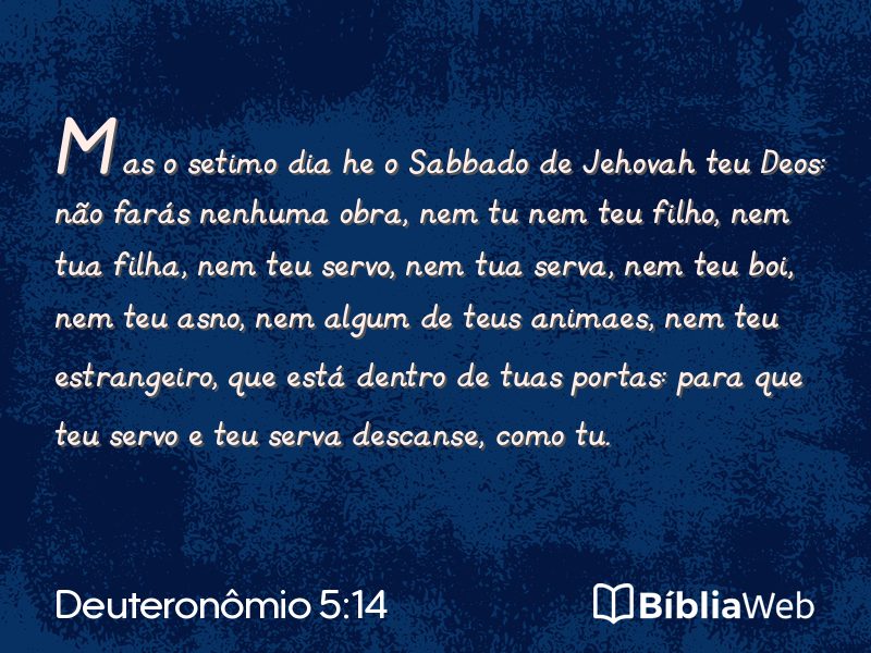 Deuteronômio 5:14 em imagem para compartilhar