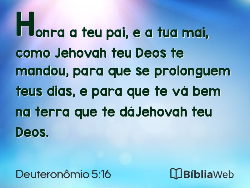 Deuteronômio 5:16 em imagem para compartilhar