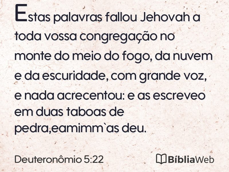 Deuteronômio 5:22 em imagem para compartilhar
