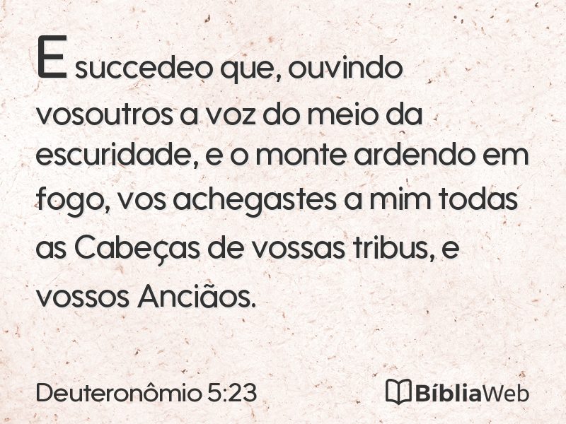 Deuteronômio 5:23 em imagem para compartilhar