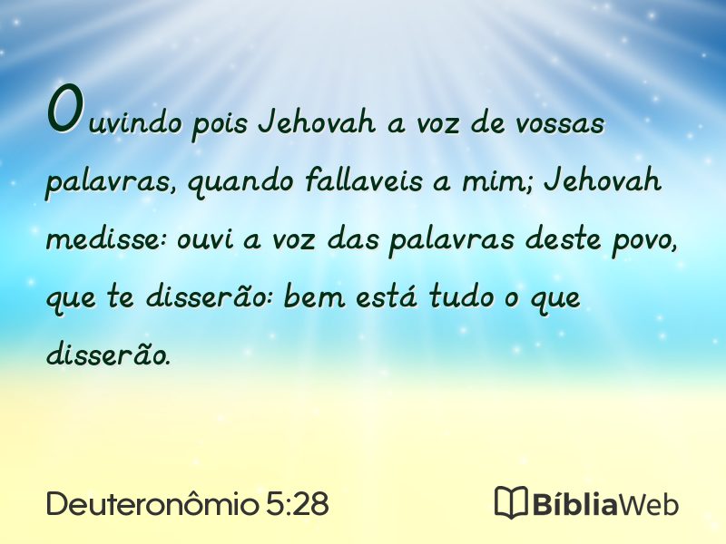 Deuteronômio 5:28 em imagem para compartilhar