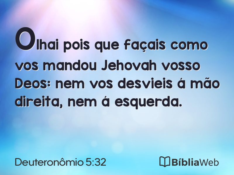 Deuteronômio 5:32 em imagem para compartilhar