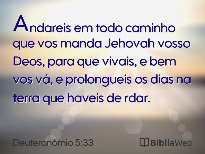 Deuteronômio 5:33 em imagem para compartilhar