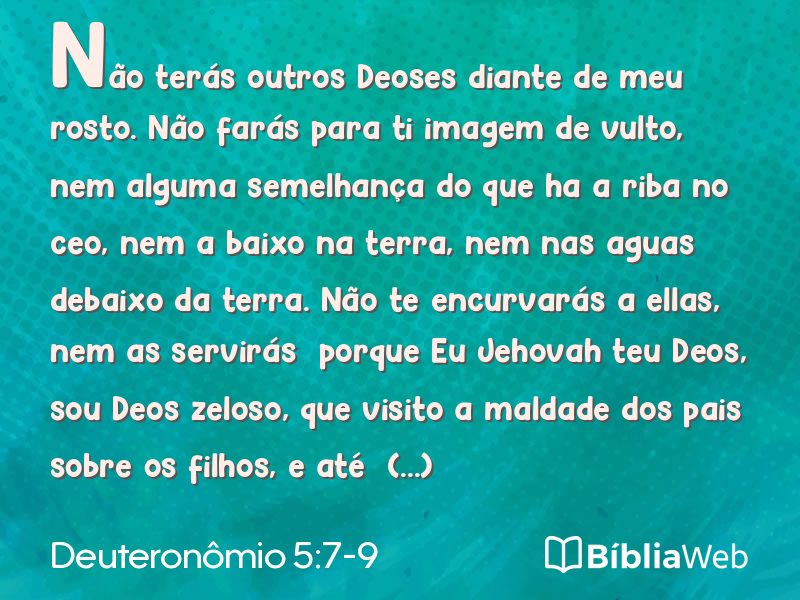 Deuteronômio 5:7-9 em imagem para compartilhar