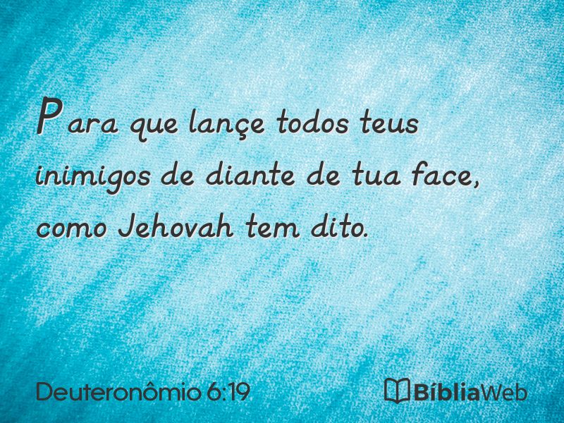 Deuteronômio 6:19 em imagem para compartilhar
