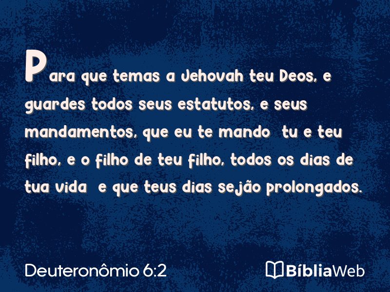 Deuteronômio 6:2 em imagem para compartilhar
