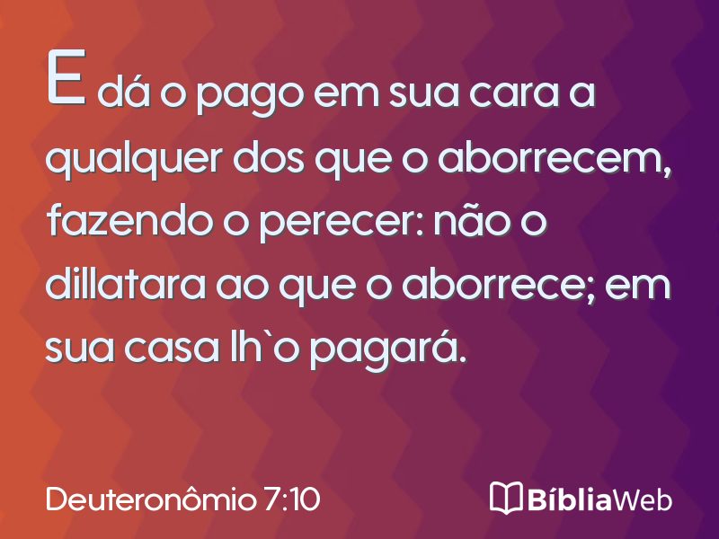 Deuteronômio 7:10 em imagem para compartilhar