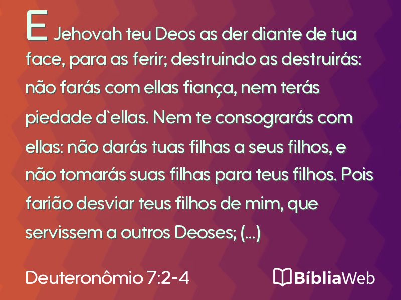 Deuteronômio 7:2-4 em imagem para compartilhar