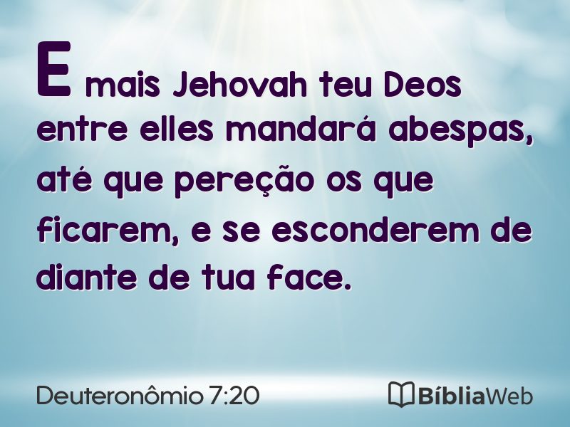 Deuteronômio 7:20 em imagem para compartilhar